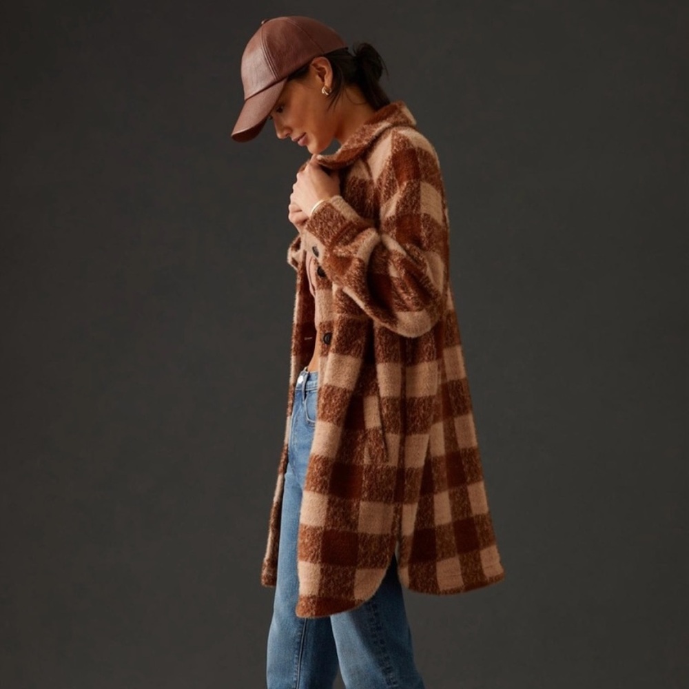 Anthropologie Greylin Checkered Coat